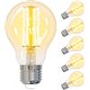 ANTELA Lampadine Filamento LED 7W 806LM E27 | Equivalenti a 60W, 2700K Luce Bianca Calda, Non Dimmerabile, Pacco da 6 Pezzi