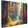 MuchoWow© Quadro Moderno Soggiorno Decorazioni Da Parete Quadri Su Tela Da | 40x30 cm - Salotto Grandi Foto Con Cornice Stampe Su Tela Camera Da Letto CasaForesta - Sole - Natura - Autunno