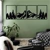 YIYA Set Di 4 Decorazione Della Parete Di Metallo Di Montagna Decorazioni Da Parete In Metallo, Decorazione Silhouette Del Montagne Per La Camera Da Letto Del Soggiorno Domestico