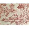 Stamperia Festa & Borelli Srl Toile De Jouy Tessuto al Metro | Diversi Colori Disponibili | Made in Italy | 100% Cotone | Altezza 180 cm (1 metro x 1,80 m Altezza, Rosso Granata)