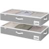 StorageWorks Scatole per riporre sotto il letto con coperchio, grandi contenitori per organizzare la camera da letto, vestiti e biancheria, organizzatori rigidi sotto il letto, grigio