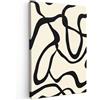 MuchoWow© Quadri Moderni Camera Da Letto Foto Quadro Con Cornice | 80x120 cm - Decorazioni Parete Soggiorno Stampa Su Tela Moderna Casa Salotto Poster Astratto - Beige - Moderno - Linee