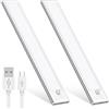 OUILA Luce Armadio LED con Sensore di Movimento, Led Sottopensile Cucina | Magnetica Ricaricabile Luce Led Sottopensile Dimmerabile Lampada per Cucina Scale Soggiorno Bagno Camere da Letto