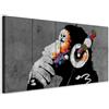 murando - Quadri Moderni per Soggiorno Grandi, Banksy DJ Scimmia, 200x80 cm | Chiodi Inclusi, 5 Pezzi, Quadro Moderno, Canvas con Struttura, Componibili, Resistenti Allo Sbiadimento, Produzione Europea