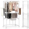 COSTWAY 174cm Stendibiancheria Verticale Pieghevole con Ruote | Stendino in Alluminio con Aste, Ripiani Rimovibile e Maniglie, per Interno ed Esterno