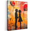 MuchoWow© Quadri su Tela Foto Quadro Moderno Soggiorno Canvas Decorazioni | 50x70 cm - Camera da Letto Street art - Amore - Graffiti - Arte - Banksy