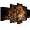 Runa Art Murali Da Parete Africa Leone 5 Pezzi Quadro Tela Non Tessuta Decorazione Soggiorno oro Astratto 040752a
