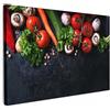 MuchoWow© Stampa Su Tela Decorazioni Pareti Canvas Grandi Dimensioni Quadri | 60x40 cm - Con Cornice Moderni Quadro Soggiorno Foto Camera Da LettoVerdure - Erbe - Spezie - Nero - Rustico - Cucina