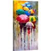 canvashop quadri Moderni Soggiorno Ombrelli Colorati Astratti 60x30 cm | Quadro Su Tela Canvas, Stampe Da Parete; Verticale