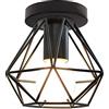 STOEX Mini Ø16cm Lampada da Soffitto a LED Vintage Lampada da Soffitto a Sospensione Retro Minimalismo E27 Illuminazione a Sospensione Camera da letto Cucina Sala da pranzo Corridoio Loft Balcone, Nero
