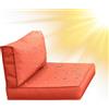 SYLC Impermeabile Federe Per Cuscino Divano Copricuscini Per Giardino Rattan Per Esterni E Patio, Coperte Del Cuscino Con Cerniera Per L/angolo (1 pz 65×33×10 cm,Orange)