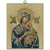 F.LLI BONELLA Fratelli Bonella | Quadro Sacro raffigurante la Madonna del Perpetuo Soccorso su legno MDF di pioppo 8mm con Mosaico in lamina dorata formato 18x24 cm | Made in Italy