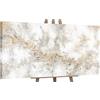 YS-Art Quadro Dipinto a Mano - Bianco Oro Lusso Astratto, Acrilico Moderno