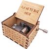 Youtang - Mini carillon con manovella in legno inciso, 18 note, carillon per bambini