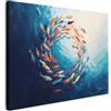 MuchoWow© Quadro Moderno Soggiorno Decorazioni Da Parete Quadri Su Tela Da | 80x60 cm - Salotto Grandi Foto Con Cornice Stampe Su Tela Camera Da Letto Mare - Pesci - Dinamico - Colorato