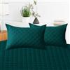 CYCMACO Federe Cuscino Letto 50x80cm, Impermeabile Federe Cuscino Letto Coppia Di 2, Chiusura A Busta, Antiacaro e Ipoallergico, Tinta Unita, Extra Morbidi E Lavabili, Verde Scuro