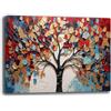 Printerland Quadro Albero della Vita Canvas Astratto Soggiorno Grande (12, 70x100 cm)