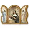 F.LLI BONELLA Fratelli Bonella | Trittico devozionale in legno di Santa Rita 6x9cm | Made in Italy