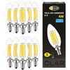 CLAR - Lampadine LED E14 Filamento Luce 4W, Lampade LED, Equivalent 30W-40W, Lampadine Vintage, Attacco Piccolo, LED Luce Naturale (Pack 10)