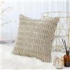 Generic Fodera per cuscino decorativa in corduroy 55,9 x 55,9 cm, super morbida, a righe, quadrata, moderna, per divano, camera da letto, auto, decorazione in stile boho, kaki