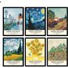 The Wall Gallery Stampe Artistiche 6 Pezzi Set di Poster A4 Immagini di Van Gogh Vintage/Rétro Decorazione per Soggiorno