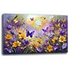Printerland Quadro Moderno soggiorno FIORI Viole Farfalle Sole Alba Astratto Quadri moderni da Parete grande Stampa su tela Canvas Decorazione Murale muro Arredo Camera da letto Salone (5, 50x100 cm)