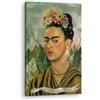 Artenor Quadro Kahlo Frida Autoritratto dedicato al Dr.Eloesser, 40 x 60 cm - Made in Italy, Quadri Moderni Soggiorno, Camera da Letto, Cucina, Poster da Parete, Decorazioni Casa