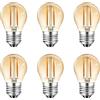 MZYOYO E27 Lampadina,2W E27 Lampadina LED,2W G45 2700K Lampadina Bianco Caldo, Sostituisce 10W Lampadina a Filamento Incandescente,Illuminazione Retrò,Non Dimmerabile,Ambra,Confezione da 6