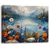 PIY PAINTING Tela Su Parete Paesaggio, Stampe Su Tela Di Montagne Innevate, Lago Immagine Su Tela, Stampe Artistiche Per Il Soggiorno l'Ufficio l'Aula La Sala Riunioni Il Bagno, 30x40 cm