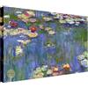 Wallazz Quadri Moderni Soggiorno Riproduzione Quadri famosi su tela - 100% Made in Italy - Claude Monet Ninfee - Quadro Camera da Letto - Qualità Artigianale - 70x140cm