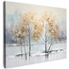 MuchoWow© Quadri Con Cornice Decorazione Quadri Per Camera Da Letto | 70x50 cm - Quadretti Da Parete Moderni Quadro Moderno Soggiorno Grande Foto Su TelaAlbero della vita - Oro - Autunno