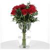 KENTIS - Bouquet di Rose Rosse Vere - Fresche a Stelo Lungo 50 cm a Domicilio Con Biglietto Personalizzato - 9 Rose