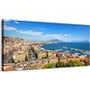 Generico Panorama di Napoli e Vesuvio - quadro stampa su tela con telaio in legno - 120x60 cm