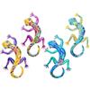 Generico Decorazioni da parete, arte della parete lucertola - Decorazioni per esterni in metallo,4 pezzi che strisciano decorazioni per la casa gecko sculture da giardino colorate per cortile e amico