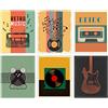 SUPERDANT Musica D'Epoca Stampe su Tela Wall Art Senza Cornice Record Pictures Microph Guitar Pittura Colorata Wall Art Trendy Home Party Wall Decor