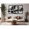 VAILLA Montagne Quadri Moderni Soggiorno - Legno 3D Decorazione da Parete | Legno MDF 6 mm, Tagliato al Laser, Paesaggio Montano, 5 Misure, Nero Argento Oro, personalizzabile, Soggiorno Cucina