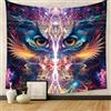Generic Arazzo con gufo, da appendere alla parete, decorazione mistica per camera da letto, soggiorno, sala meditazione, piena di fagioli, arte spirituale da parete