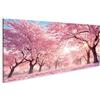 islandburner Quadro su tela Bellissimo murale con alberi di ciliegio in fiore al tramonto - Panorama