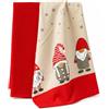MIJOMA Set di 2 strofinacci 45 x 70 cm - Design natalizio con gnomi - 1 panno a nido d'ape in rosso e 1 panno di cotone con Xmas GNOME - Set di asciugamani da cucina decorazione e idea regalo