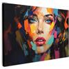 MuchoWow© Stampe su Tela moderne Quadro Moderno Soggiorno Quadretti da | 60x40 cm - Parete Room Decor Donna - Arte - Astratto - Ritratto