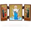 NKlaus - Protezione di Maria - Trittico di icone cristiane - Pokrov Presvjatoj Bogorodicy, Pokrova - legno d'altare da viaggio 36168