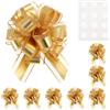 M METERXITY 8 PCS Fiocchi A Strappo Grandi per Incarto Regali 8 x 6 Pollici Fiocchi Grandi per Presenti Fiocchi in Nastro Riutilizzabili per Scatole Regalo[tonalità Oro]