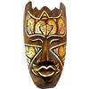 Kunsthandwerk Asien WORU Maschera da parete dipinta, in legno, proveniente da Bali, 20 cm | Maschera da parete in legno di Albesia, dipinta e intagliata a mano a Bali, 20 cm, marrone