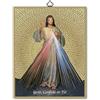 F.LLI BONELLA Fratelli Bonella | Quadro Sacro raffigurante Gesù Misericordioso su legno MDF di pioppo 8mm con Mosaico in lamina dorata formato 18x24 cm | Made in Italy