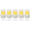 WELSUN - 5 lampadine a LED con Base G4, 30 Watt, sostituisce lampadine alogene COB, dimmerabili, 3 Watt, DC 12 V, 260 lm, Luminose G4 LED, in Ceramica, con Copertura in Vetro Bianco Caldo