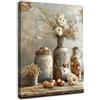 Dazzlewall Incorniciato Daisy Floral Wall Art, stampa su tela botanica rustica vintage per cucina agriturismo arredo bagno 30x40 cm