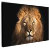 MuchoWow© Quadri su Tela Foto Quadro Moderno Soggiorno Canvas Decorazioni | 30x20 cm - Camera da Letto Leone - Animali - Nero - Chiaro - Marrone - Ritratto