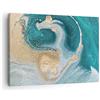 ARTTOR Moderno Quadro su Tela 70x50 cm Stampe da Parete Astratto - 4969 | Turchese Sfondo D'oro Quadro Decorativo Piccolo 1 pezzo Soggiorno Camera da Letto Arte da Parete Decorazione da Parete ARTTOR