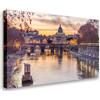 Wallazz Quadro su Tela Lazio - Quadri Moderni Soggiorno - Roma, Colosseo, Trastevere, Ponte Milvio - Stampa su Tela - Quadro Moderno Soggiorno 50x100cm