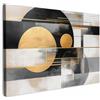 MuchoWow© Quadri Moderni Camera Da Letto Foto Quadro Con Cornice | 60x40 cm - Decorazioni Parete Soggiorno Stampa Su Tela Moderna Casa Salotto Poster Astratto - Oro - Argento - Forme - Moderno